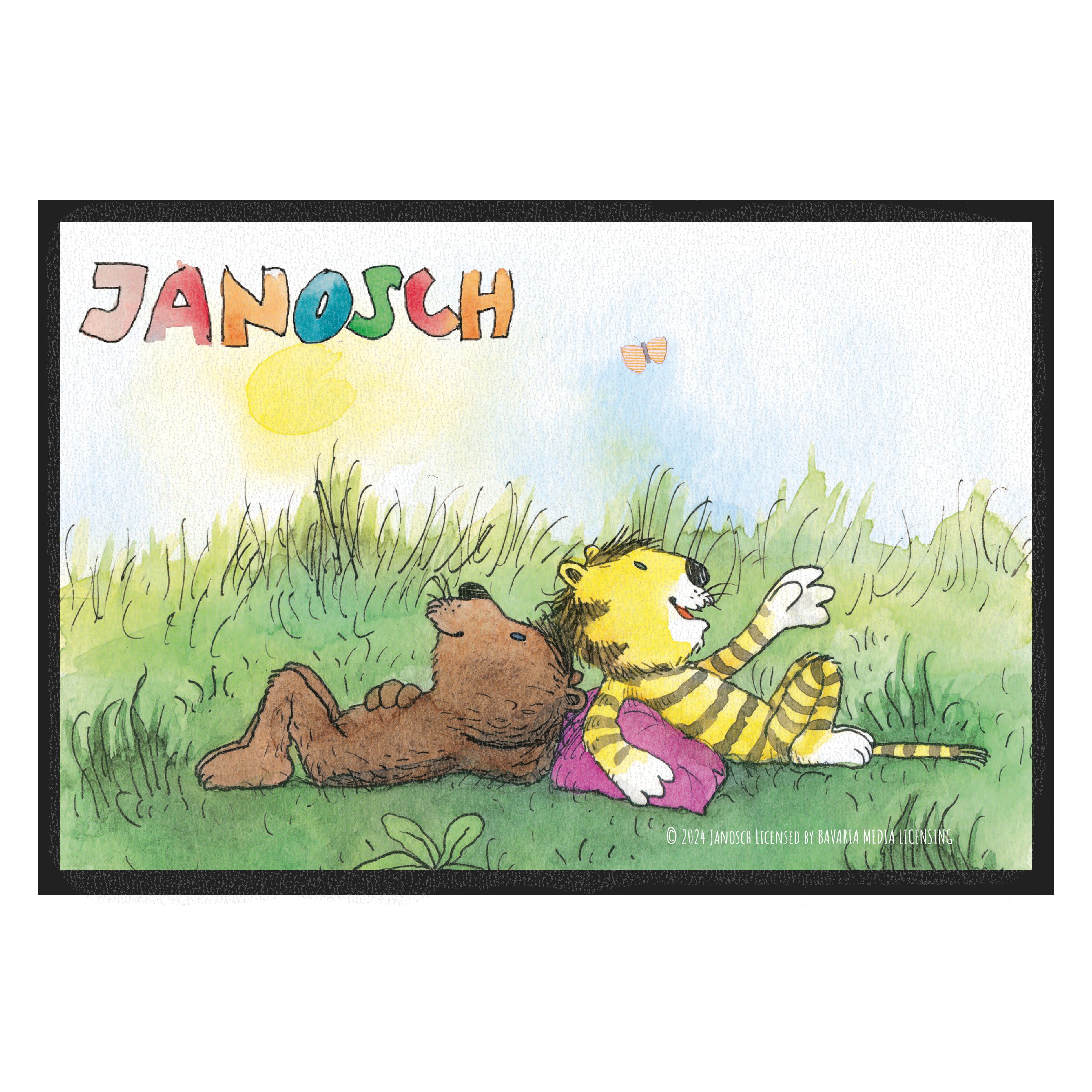 Janosch - Wiese und Schmetterlinge - Fußmatte