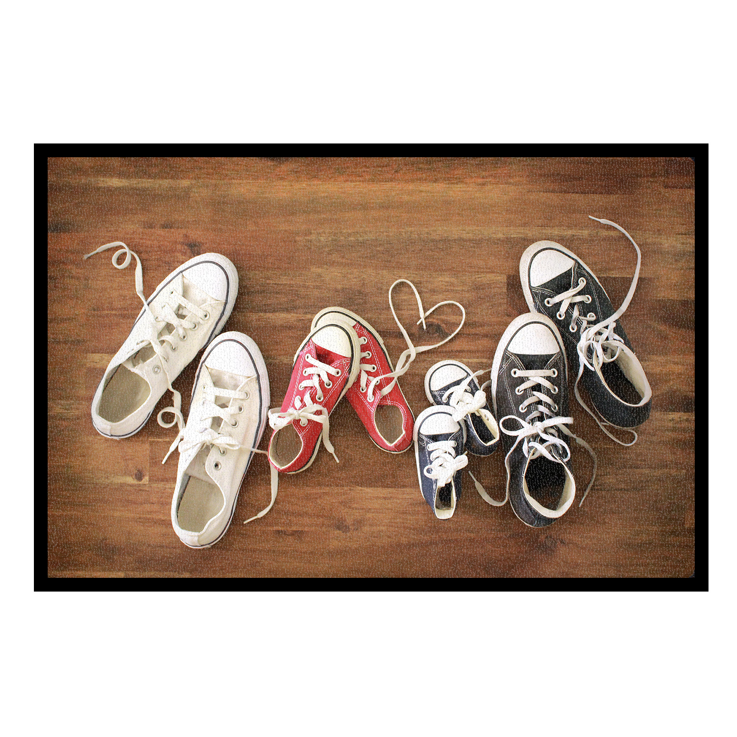 Personalisierte Fußmatte Sneaker – 2 Erwachsene & 2 Kinder