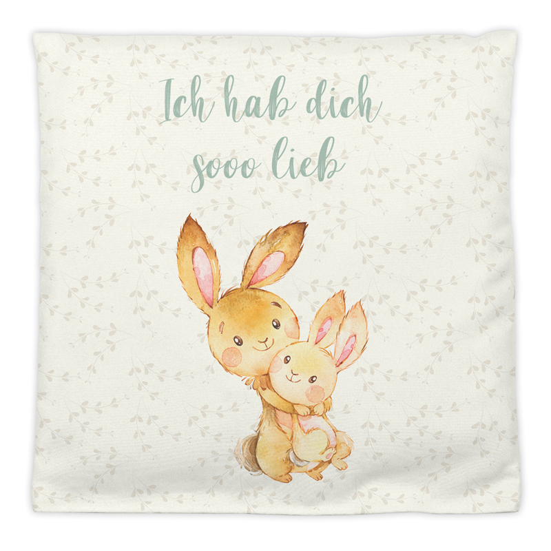 Mutter und Kind Hase - Kirschkernkissen mit Namen