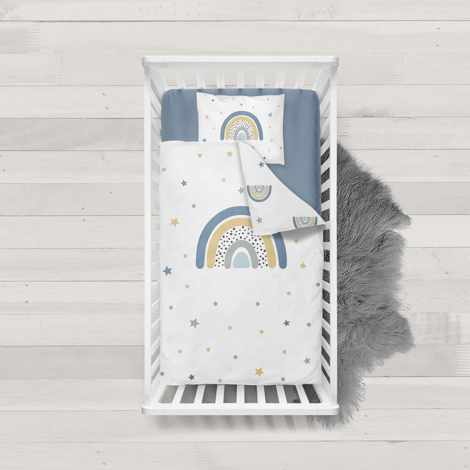 Regenbogen Sternchen - Bettbezug mit Namen