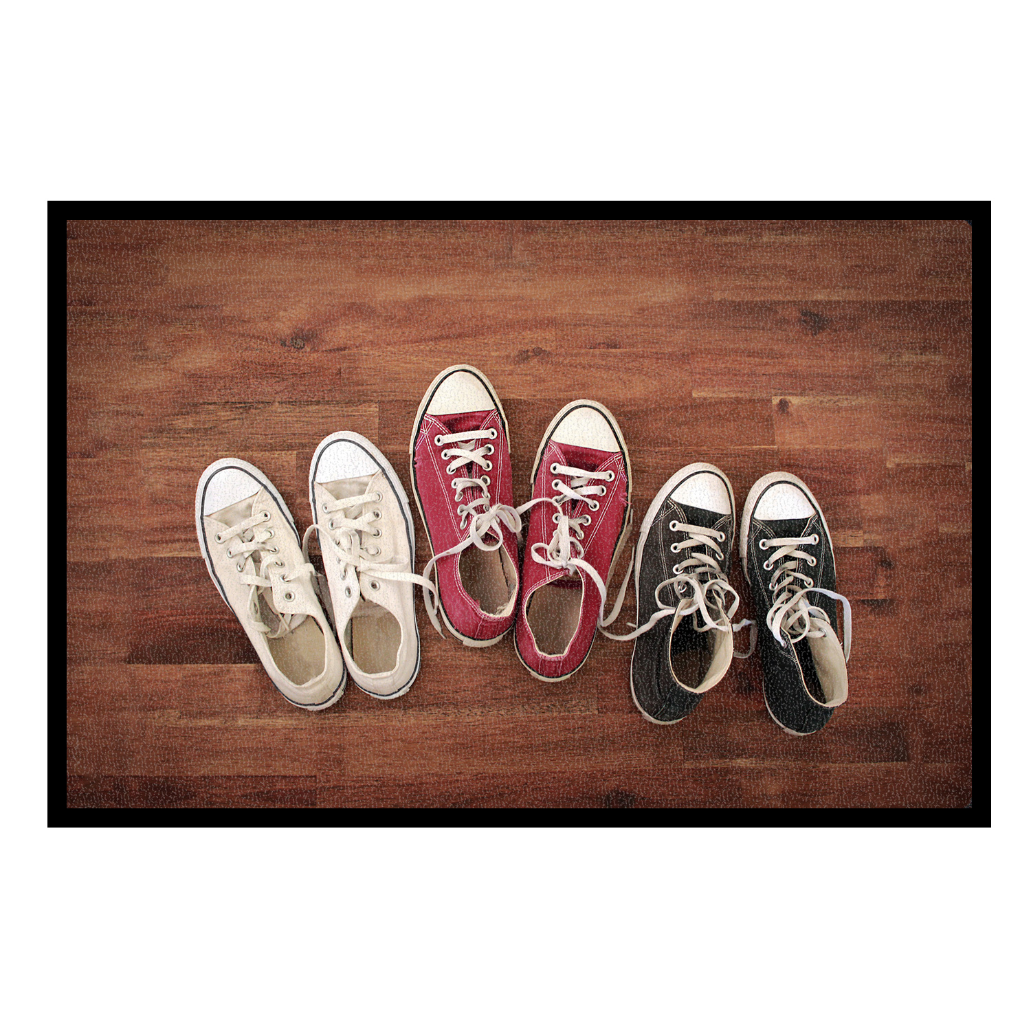 Personalisierte Fußmatte Sneaker – 3 Erwachsene