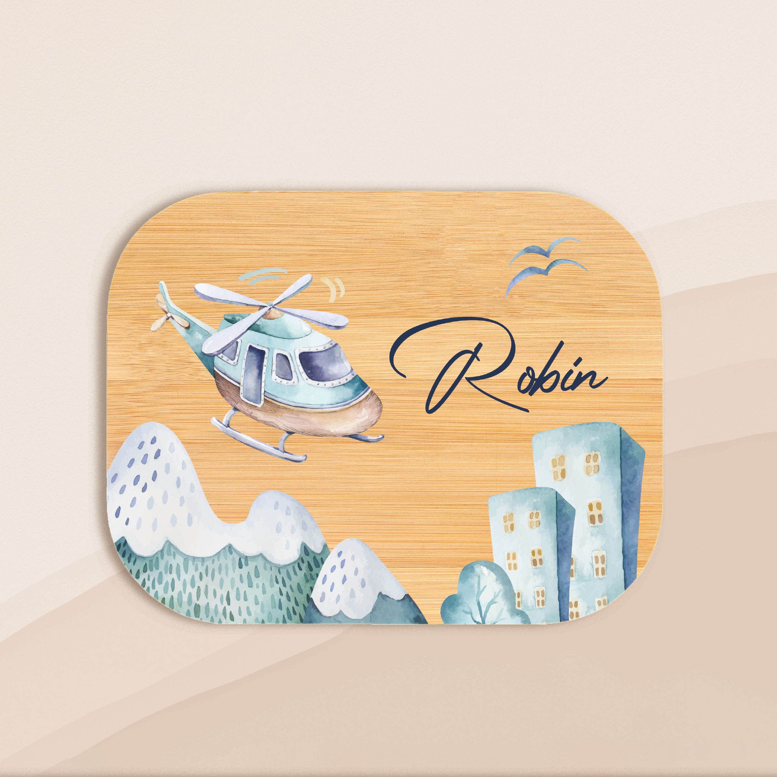 Brotdose personalisiert mit Namen - Helicopter