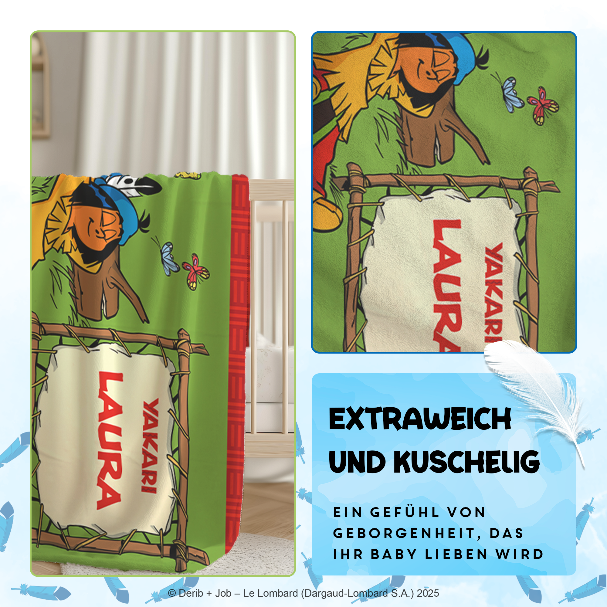 Yakari Kuscheldecke 75 x 100 cm mit dem Design Yakari ruht in der Natur