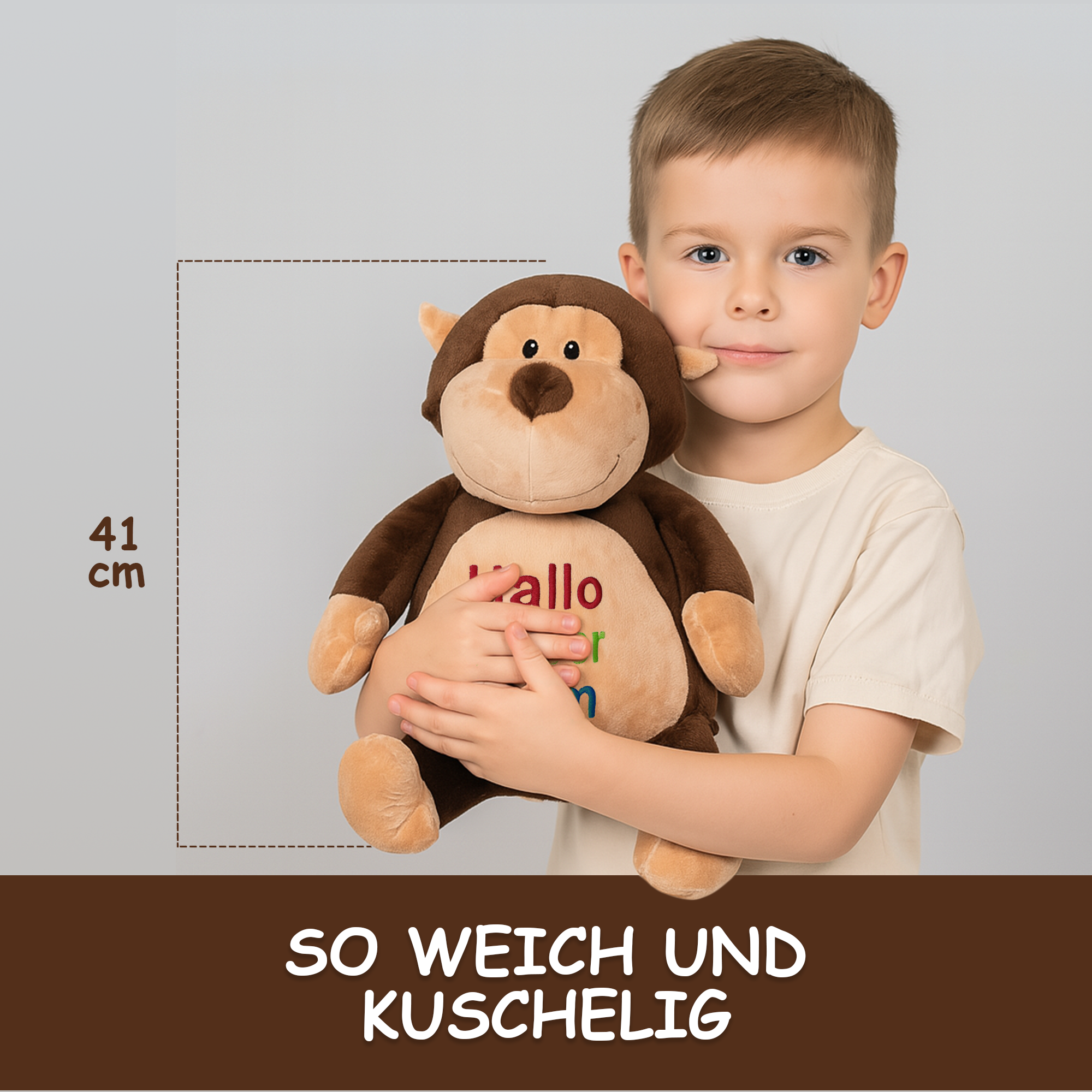 Affe Herbert mit hochwertigem Stick für eure Kleinen