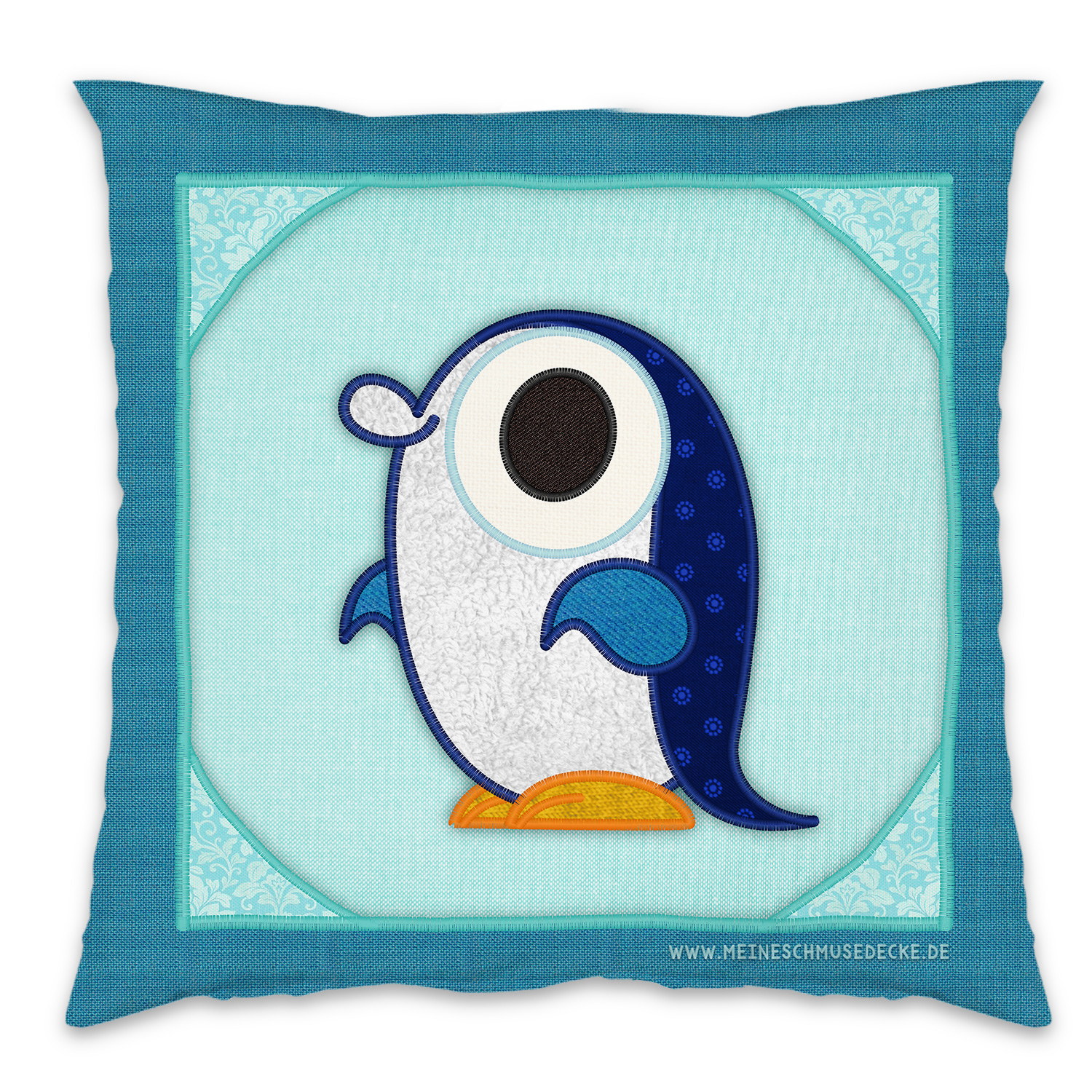 Kissen 40 x 40 cm - Design Meine Schmusedecke Pinguin (+ Namen)