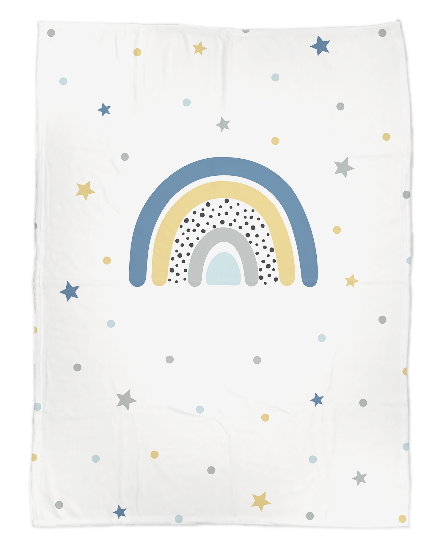 Flauschige Kuscheldecke mit Namen oder Text personalisierbar im Design Regenbogen Sternchen