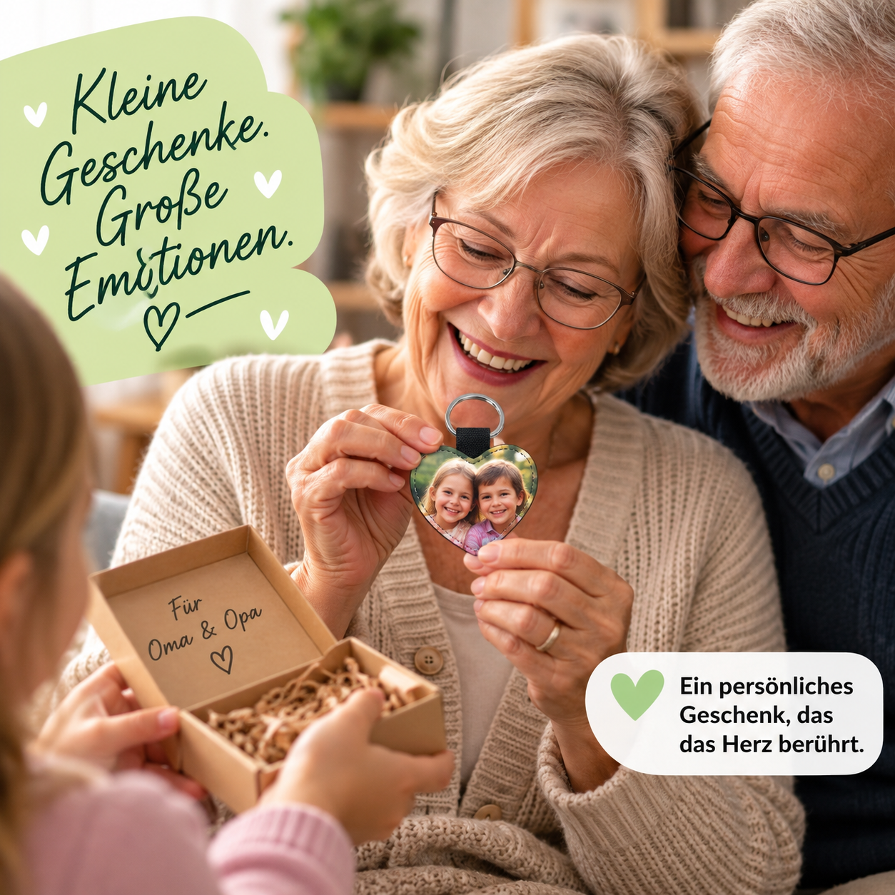 Schlüsselanhänger mit Foto personalisieren – Herz, Rund & Rechteck | Hochwertige Lederoptik